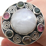 AYRA Moonstone Halo 925 Ring Size 6 - The Jewelry Lady's Store