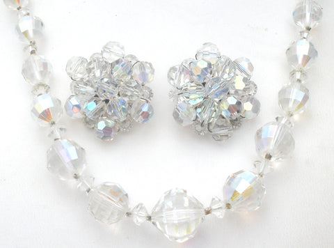 Aurora Borealis Crystal Bead Necklace Set