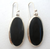 Black Onyx Dangle Pierced Sterling Earrings - The Jewelry Lady's Store