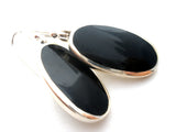 Black Onyx Dangle Pierced Sterling Earrings - The Jewelry Lady's Store