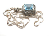 Blue Topaz Sterling Silver Necklace 18" - The Jewelry Lady's Store