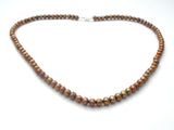 Brown Pearl Necklace 18" Sterling Clasp - The Jewelry Lady's Store