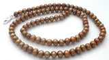 Brown Pearl Necklace 18" Sterling Clasp - The Jewelry Lady's Store