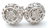 Diamond Earrings Sterling Silver Studs - The Jewelry Lady's Store