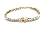 Diamond Tennis Style Gold & Sterling Bracelet - The Jewelry Lady's Store