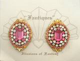 Fantiques Pink Rhinestone Earrings Vintage - The Jewelry Lady's Store