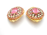 Fantiques Pink Rhinestone Earrings Vintage - The Jewelry Lady's Store