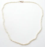 Freshwater Rice Pearl Necklace 14K Gold 16" - The Jewelry Lady's Store