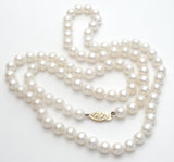 Knotted Pearl 25" Necklace with 14K Gold Clasp - The Jewelry Lady's Store