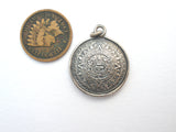 Mayan Calendar Charm / Pendant Sterling Silver Vintage - The Jewelry Lady's Store