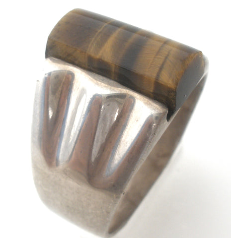Mexican Tiger's Eye Ring 925 Size 11