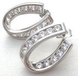 Oval Cubic Zirconia Hoops Post Earrings - The Jewelry Lady's Store