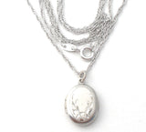 Small Locket Pendant Necklace Sterling Silver 18" - The Jewelry Lady's Store