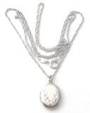 Small Locket Pendant Necklace Sterling Silver 18" - The Jewelry Lady's Store