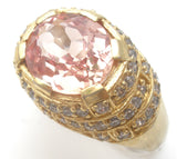 Pink CZ Halo Dome Ring Vermeil 925 Size 8.5 - The Jewelry Lady's Store