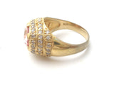Pink CZ Halo Dome Ring Vermeil 925 Size 8.5 - The Jewelry Lady's Store