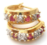 Ruby & Diamond Hoop Earrings Ross Simons - The Jewelry Lady's Store