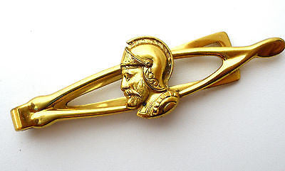 Men's Vintage Roman Soldier Tie Clip Clasp Gold Tone