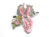 Coro Gene Verrecchio Pink Enamel Bird Brooch Pin - The Jewelry Lady's Store