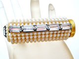 Faux Pearl & Rhinestone Lipstick Holder Vintage - The Jewelry Lady's Store