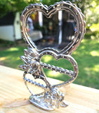 Heart & Mirror Earrings Tree Holder Vintage - The Jewelry Lady's Store