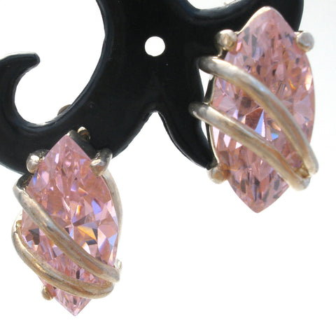 Marquis Pink Ice Sterling Silver Earrings