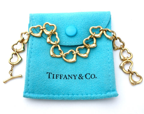 Tiffany & Co 18K Gold Open Heart Bracelet Peretti