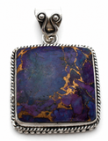 Sterling Silver Purple Copper Turquoise Pendant