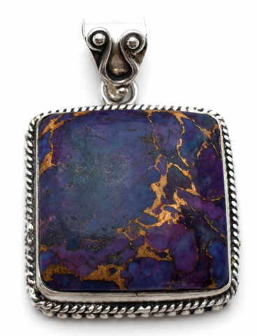 Sterling Silver Purple Copper Turquoise Pendant