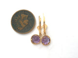 10K Gold Amethyst Dangle Earrings - The Jewelry Lady's Store