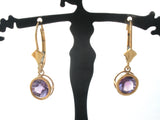 10K Gold Amethyst Dangle Earrings - The Jewelry Lady's Store