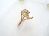 10K Gold Mother of Pearl Ring Size 7