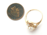 10K Gold Triple Pearl Ring JJ Size 5.5 - The Jewelry Lady's Store