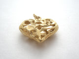 14K Diamond Cut Heart Pendant Charm - The Jewelry Lady's Store