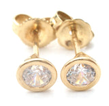 14K Gold Cubic Zirconia Post Earrings - The Jewelry Lady's Store