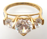 14K Gold Cubic Zirconia Ring Size 9 SCC - The Jewelry Lady's Store