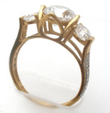 14K Gold Cubic Zirconia Ring Size 9 SCC - The Jewelry Lady's Store