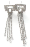 14K White Gold Diamond Dangle Earrings - The Jewelry Lady's Store