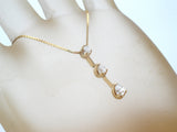 14K Gold Diamond Pendant Necklace 15.5" Long