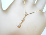 14K Gold Diamond Pendant Necklace 15.5" Long