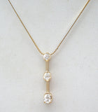 14K Gold Diamond Pendant Necklace 15.5" Long