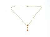 14K Gold Diamond Pendant Necklace 15.5" Long