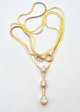 14K Gold Diamond Pendant Necklace 15.5" Long