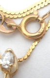 14K Gold Diamond Pendant Necklace 15.5" Long