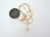 14K Gold Diamond Pendant Necklace 15.5" Long