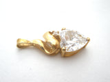 14K Gold Diamonique Cubic Zirconia Heart Pendant - The Jewelry Lady's Store