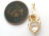 14K Gold Diamonique Cubic Zirconia Heart Pendant - The Jewelry Lady's Store