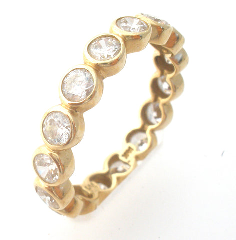 14K Gold Eternity Ring Cubic Zirconia Size 9