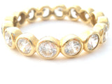 14K Gold Eternity Ring Cubic Zirconia Size 9 - The Jewelry Lady's Store