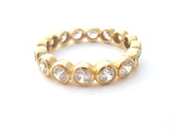 14K Gold Eternity Ring Cubic Zirconia Size 9 - The Jewelry Lady's Store